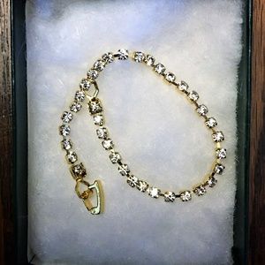 7 Inch Gold Tennis Bracelet with Crystals